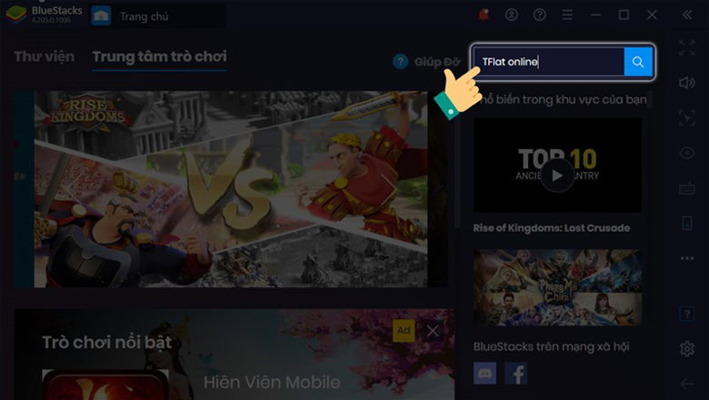 nhập Tflat và bấm Enter tại ô Search
