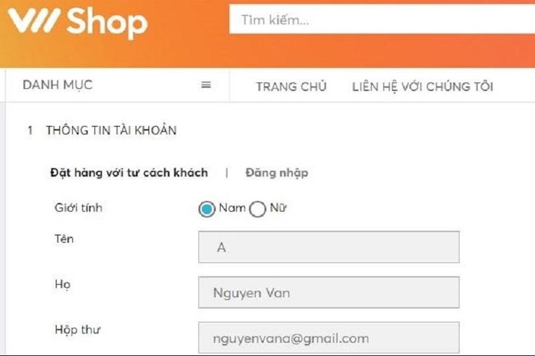 nhấn vào “Đặt hàng” là xong