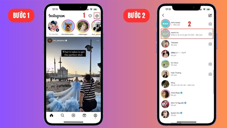 xoá nhanh các tin nhắn trên Instagram qua chức năng Thu hồi 