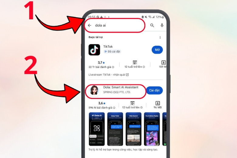 Tìm kiếm ứng dụng Dola AI