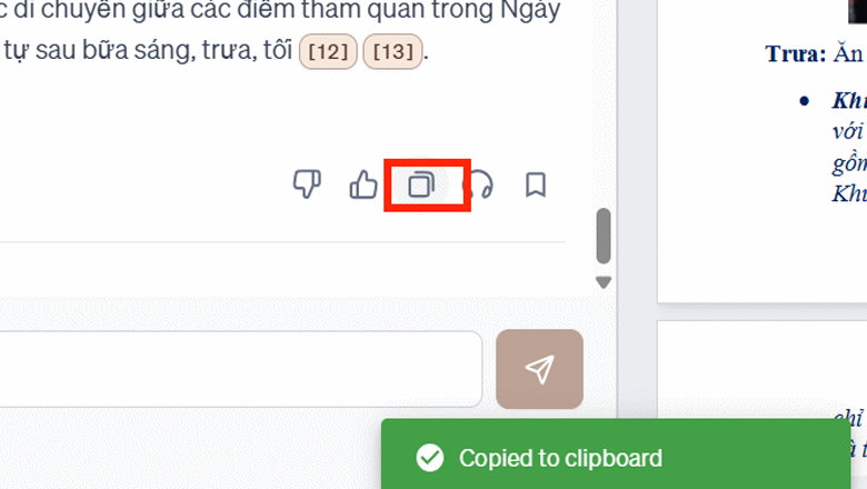bạn có thể sao chép (copy) các nội dung trả lời
