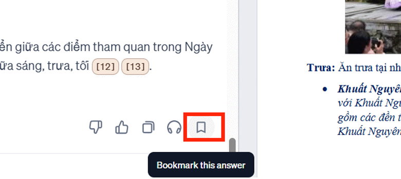 nhấn vào biểu tượng Bookmark để lưu lại trên nền tảng