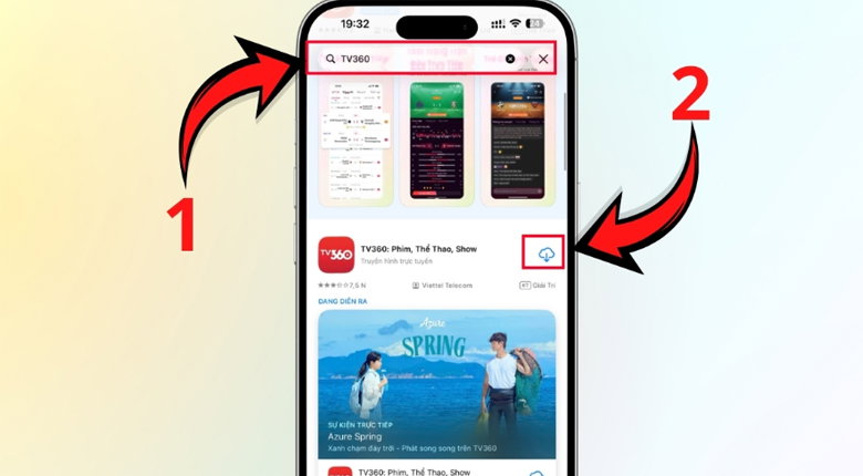 ruy cập App Store/Google Play và tìm “TV360”