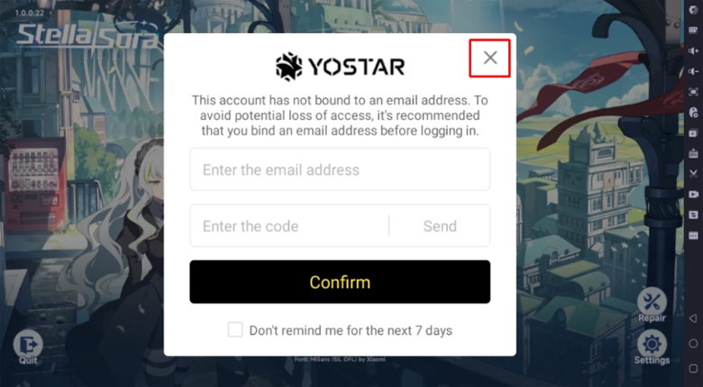 Tắt khung yêu cầu nhập địa chỉ email