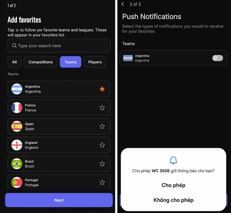 Các bước tải app theo dõi lịch và kết quả World Cup 2026