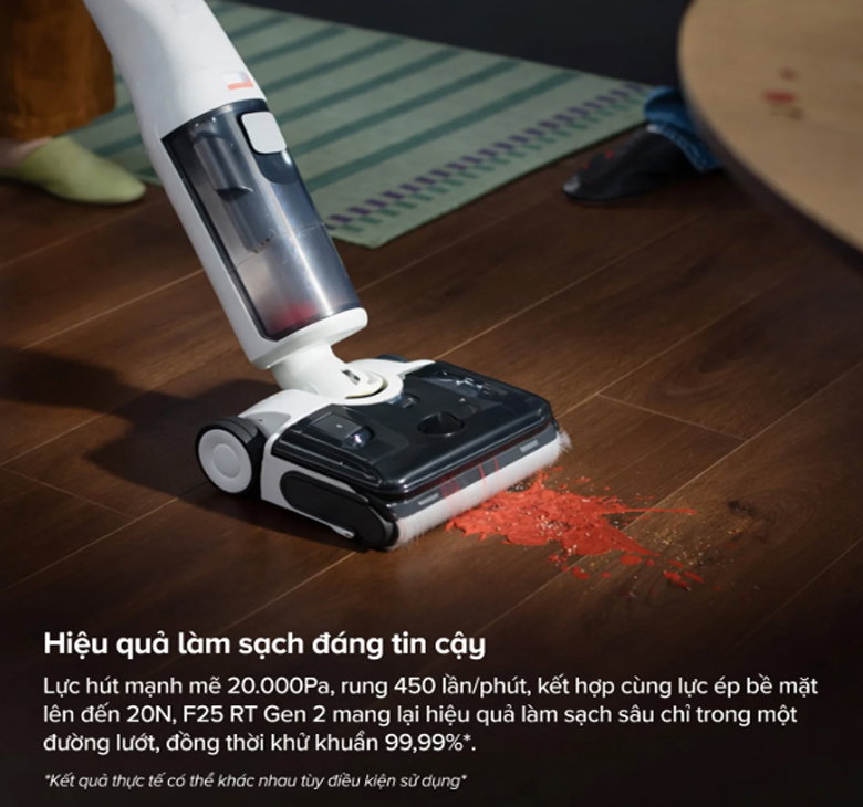Lực hút 20.000Pa kết hợp công suất 145W