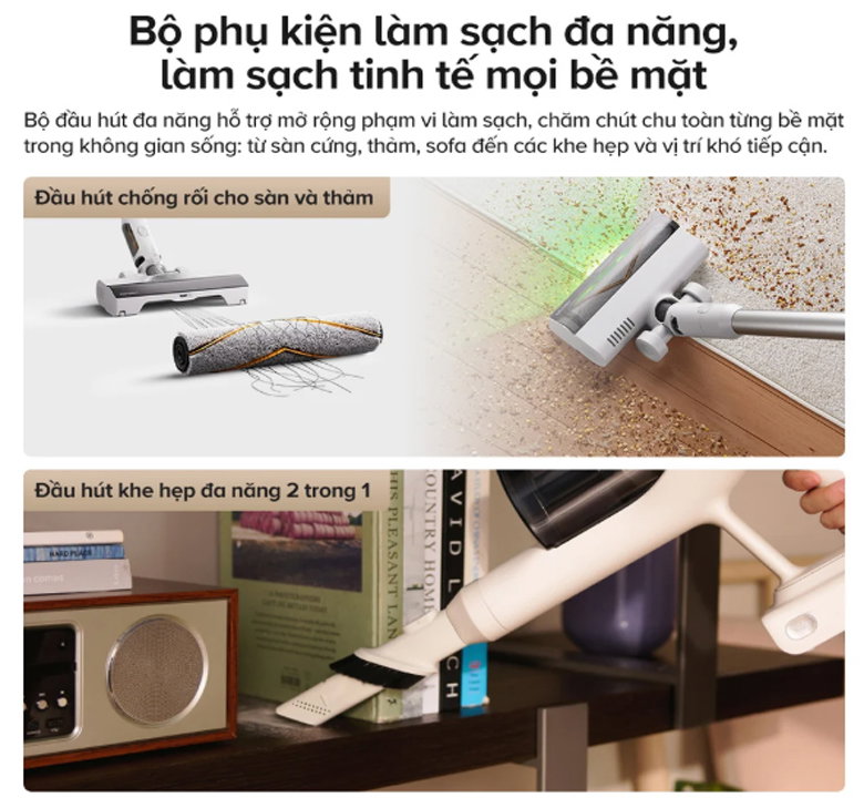 Đầu hút chống rối tích hợp lưỡi lược răng cưa JawScraper Hybrid