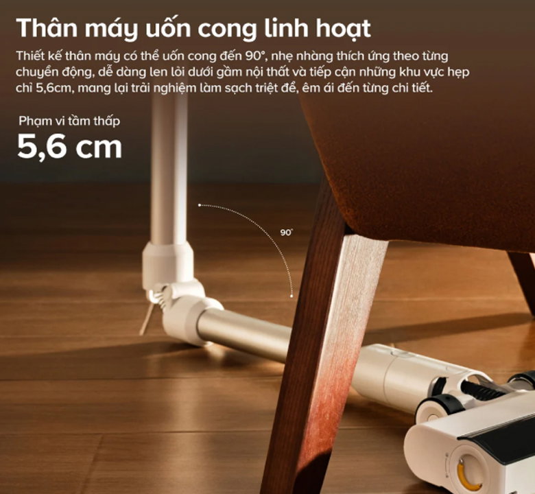 Thiết kế thân máy uốn cong 90° thông minh