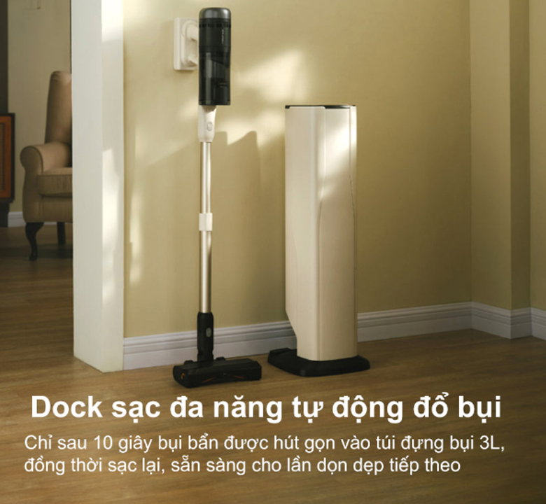 Dock sạc thông minh tích hợp tính năng tự động đổ bụi