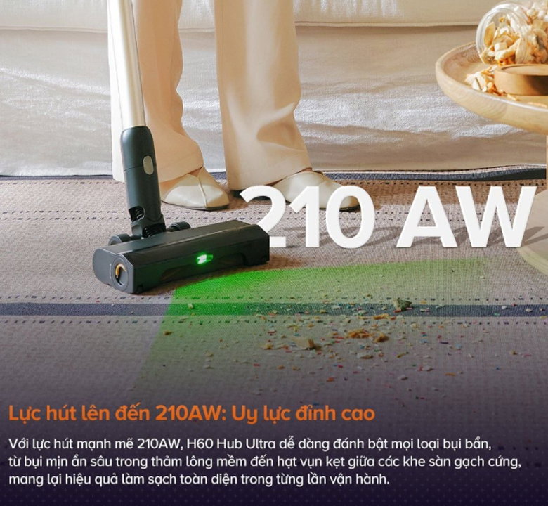 Lực hút lên đến 210AW