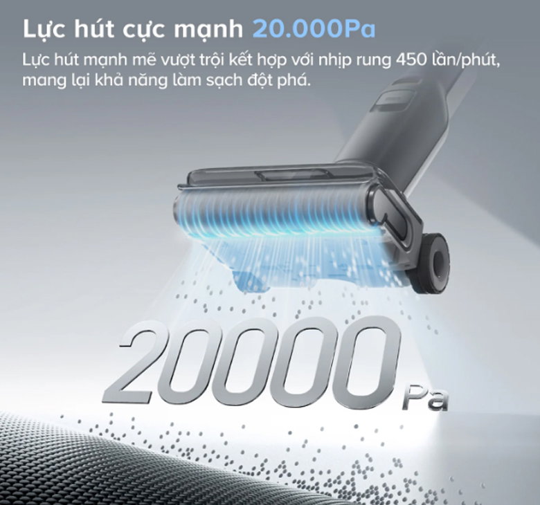 lực hút cực mạnh 20.000 Pa
