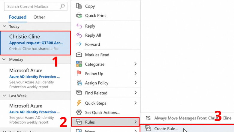 Hướng dẫn cách tạo rule trong Outlook app