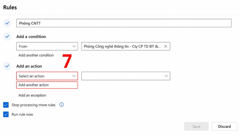 Thiết lập Rule: