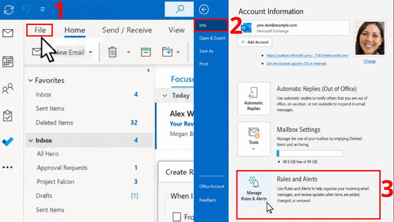 Hướng dẫn cách tạo rule trong Outlook dựa vào đuôi email