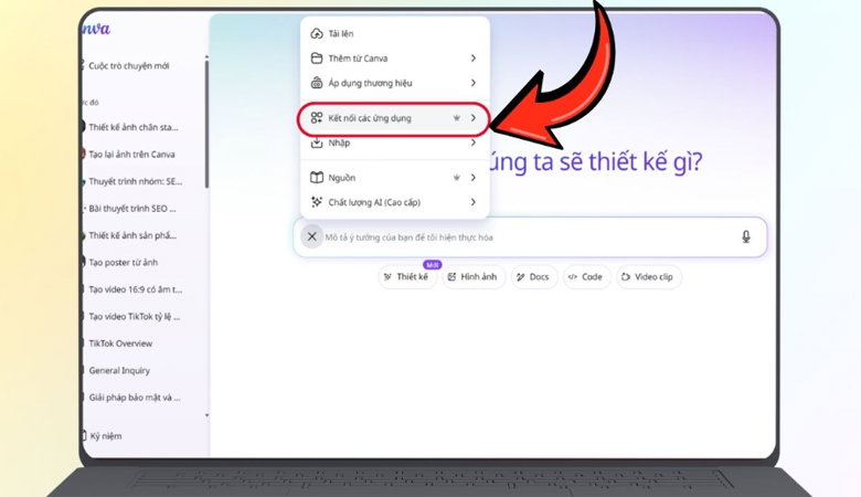 Mở tính năng kết nối ứng dụng