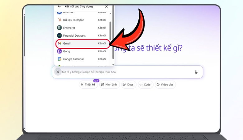 Kết nối Gmail với Canva