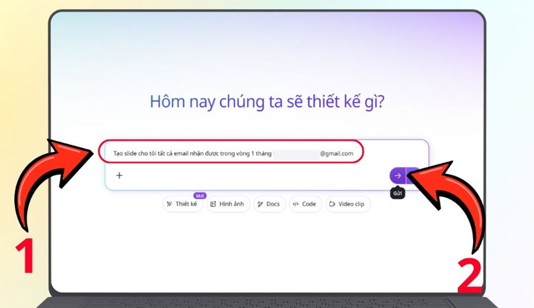 Yêu cầu Canva AI tổng hợp email