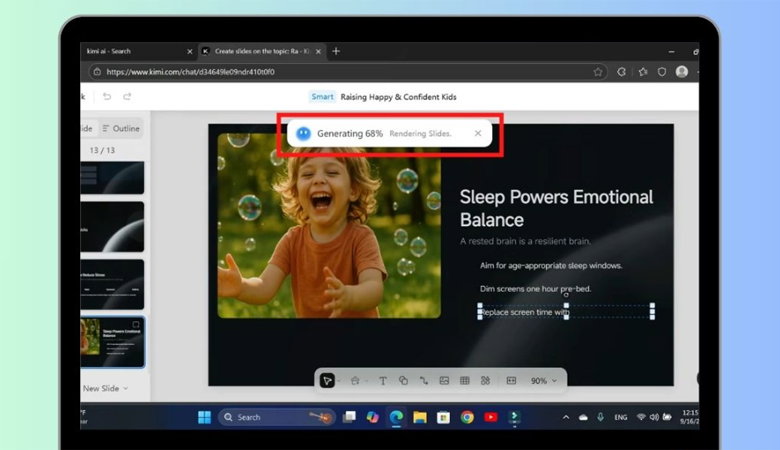 Kimi tạo slides