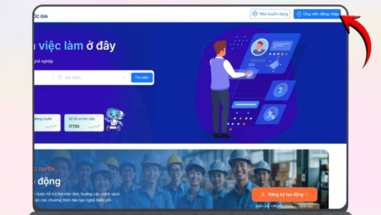 Truy cập website Sàn giao dịch việc làm Quốc gia