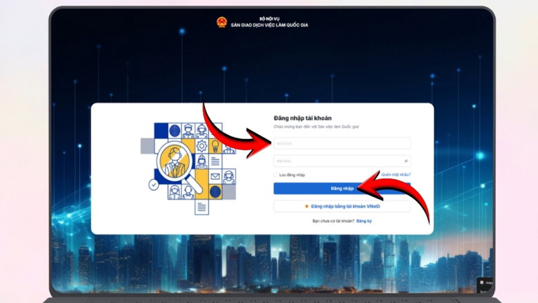 Chọn cách đăng nhập tài khoản
