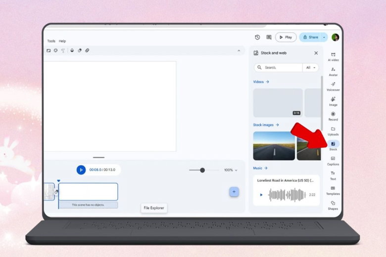 Chèn hình ảnh và video từ thư viện