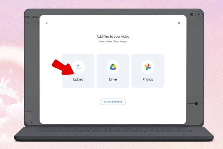 Chọn upload file từ máy tính