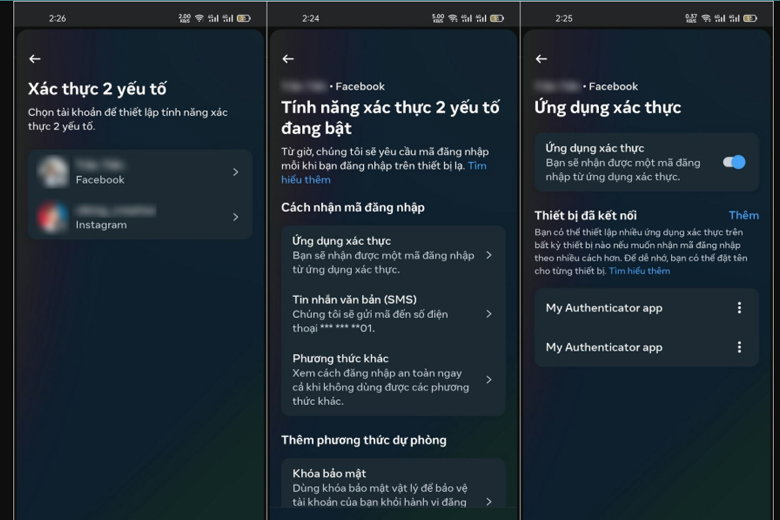 Chọn tài khoản Facebook để nhận mã đăng nhập