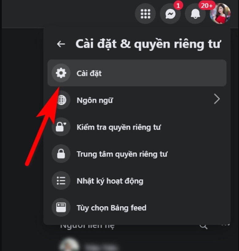 Chọn Cài đặt