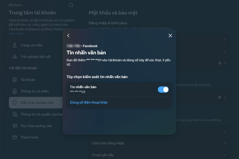 chọn mục Tin nhắn văn bản