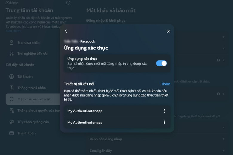 chọn Ứng dụng xác thực