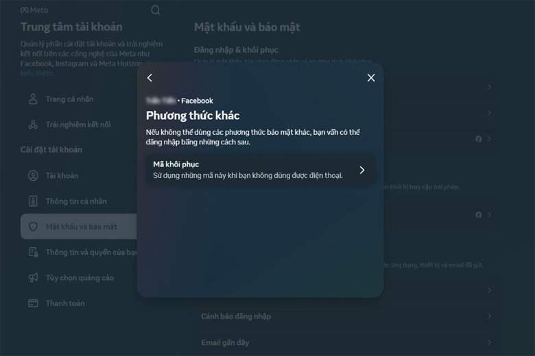 chọn Phương thức khác