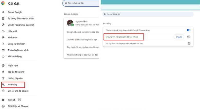 Tắt tính năng tăng tốc cho phần cứng với Google Chrome