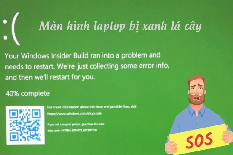Màn hình laptop bị xanh lá cây