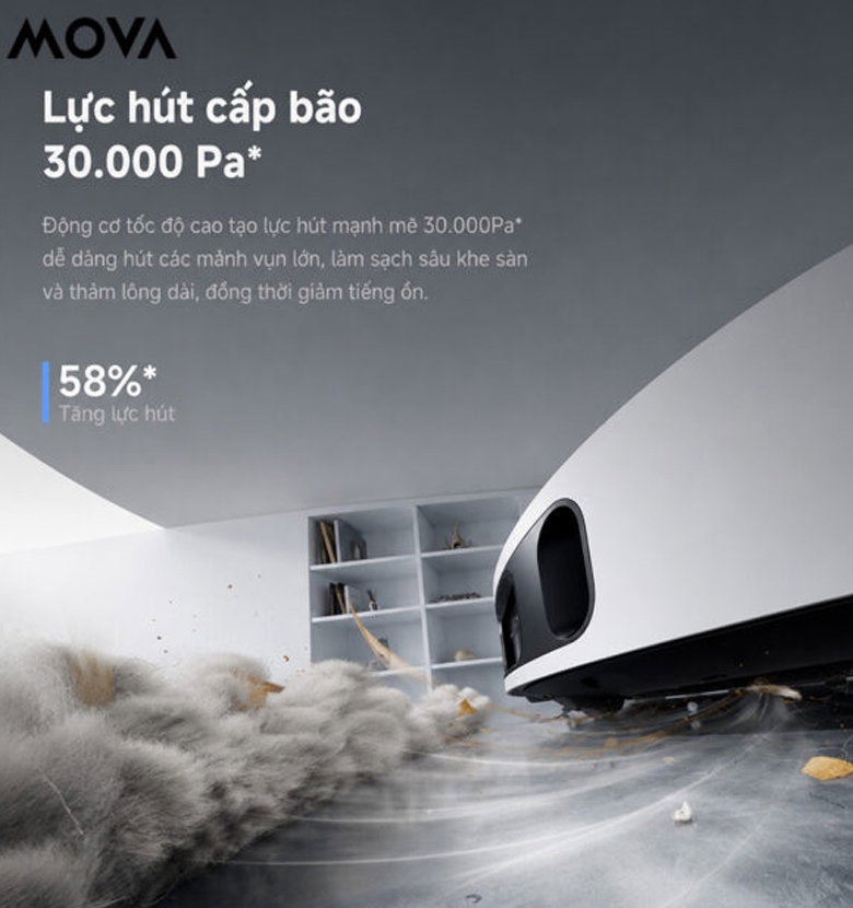Động cơ TurboForce™ với lực hút 30.000Pa