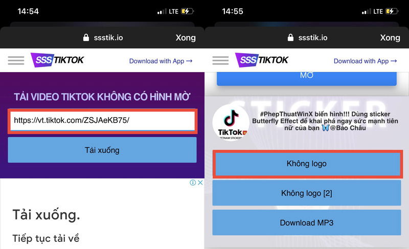 Hướng dẫn tải video TikTok không logo với SSSTikTok