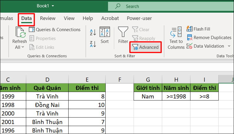  Sử dụng tính năng Filter để lọc và tìm kiếm dữ liệu 