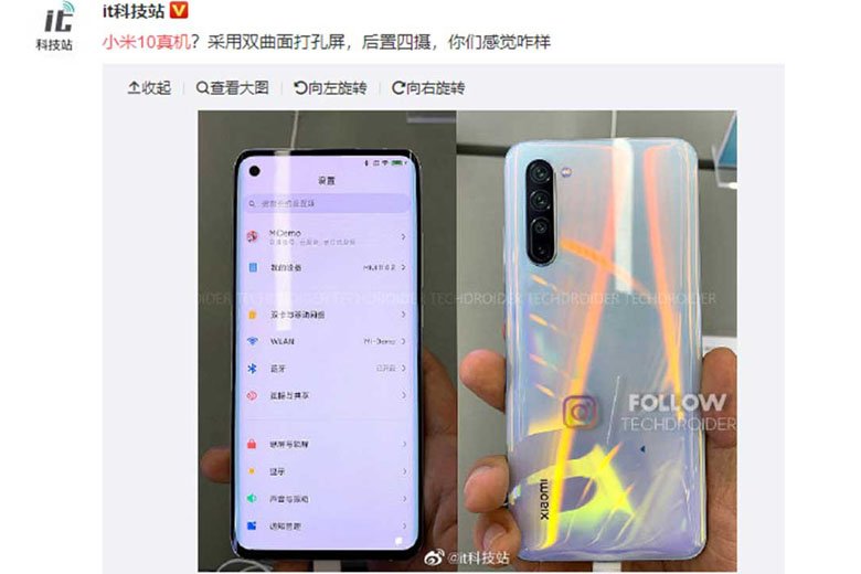 Xiaomi Mi 10 lộ ảnh thực tế