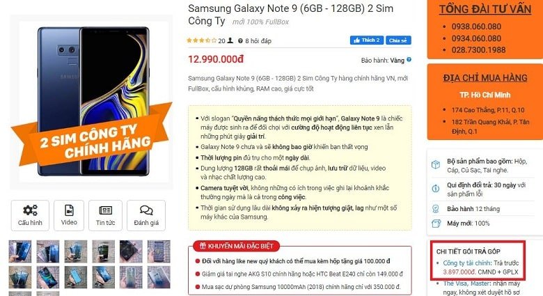 giá Galaxy Note 9
