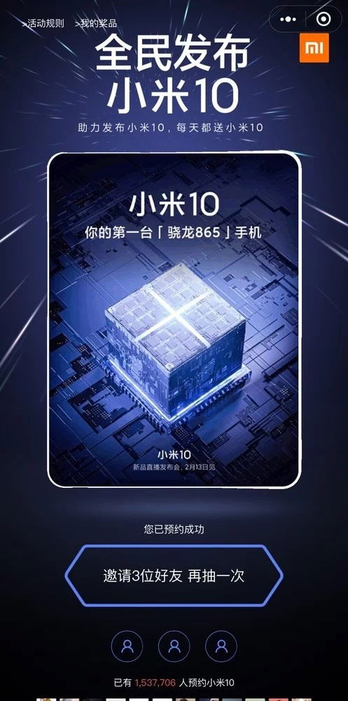 Đặt cọc Xiaomi Mi 10