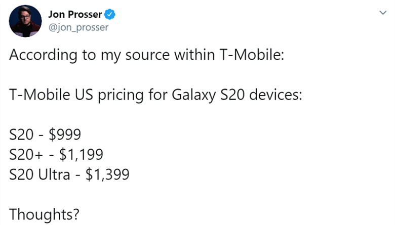 giá Galaxy S20 Series tại T-Mobile