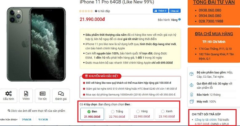 giá iPhone 11 Pro