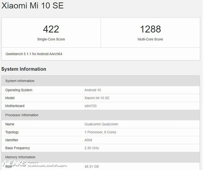 Xiaomi Mi 10 SE