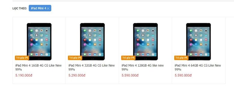 giá iPad Mini 4
