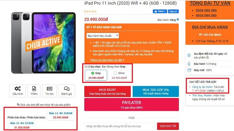 giá iPad Pro 11 inch (2020) 4G
