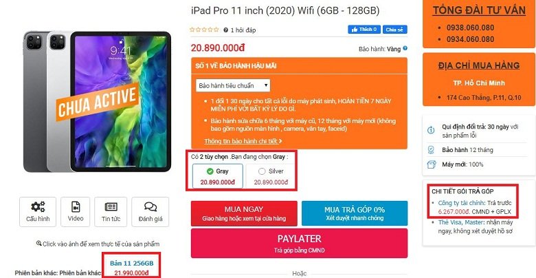 giá iPad Pro 11 inch (2020) Wifi