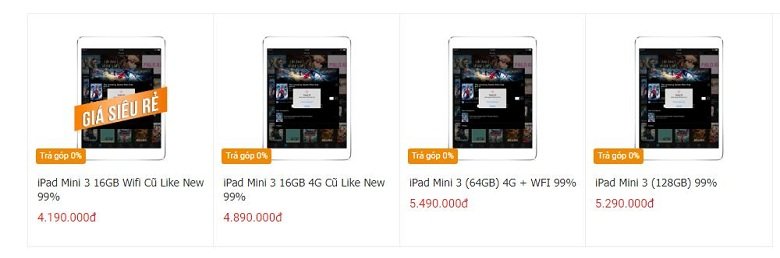 giá iPad Mini 3