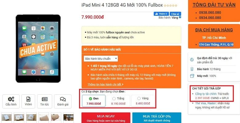 Đặt mua iPad Mini 4 128GB 4G Mới