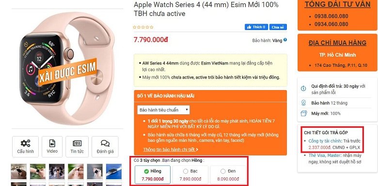 Đặt mua  Apple Watch Series 4 eSIM 