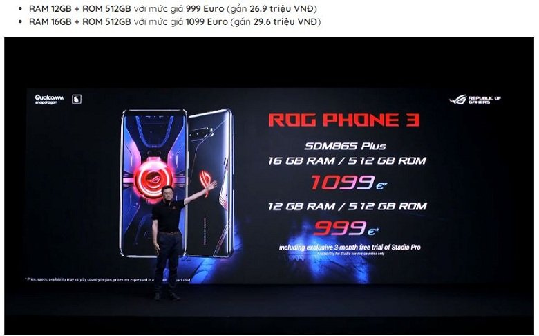giá ROG Phone 3 cao cấp