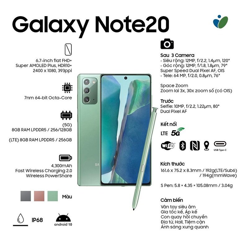 Cấu hình Samsung Galaxy Note 20